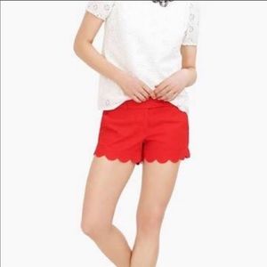 J.Crew Breezy Linen Scalloped Short, Size 2